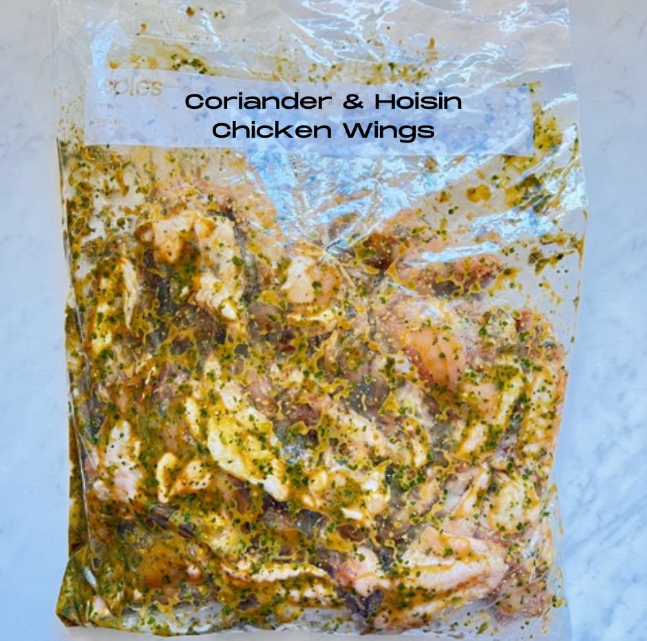 marinated chicken wings in a zip-lock bag