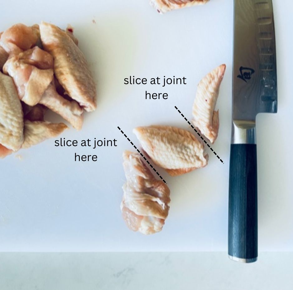 Jointing a chicken wing