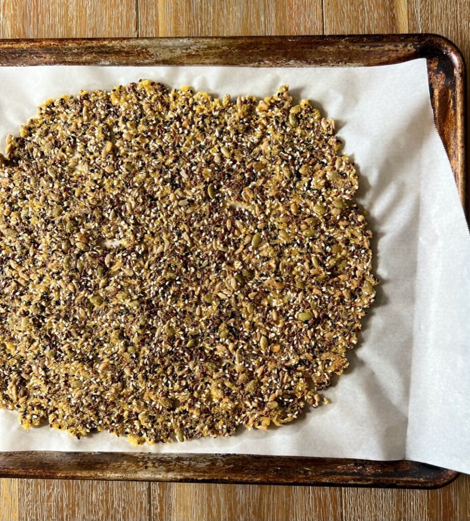 6 grain seed crackers on tray