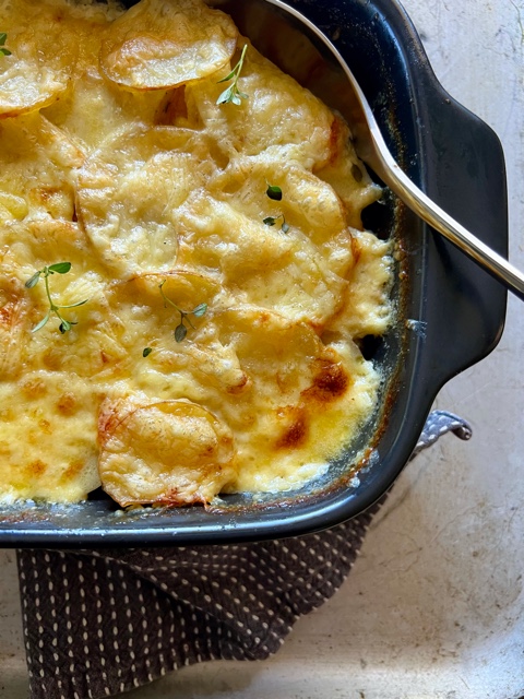 Creamy Potato & Pumpkin Bake in Dish