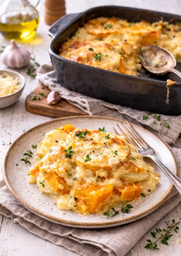 Creamy Potato & Pumpkin Bake