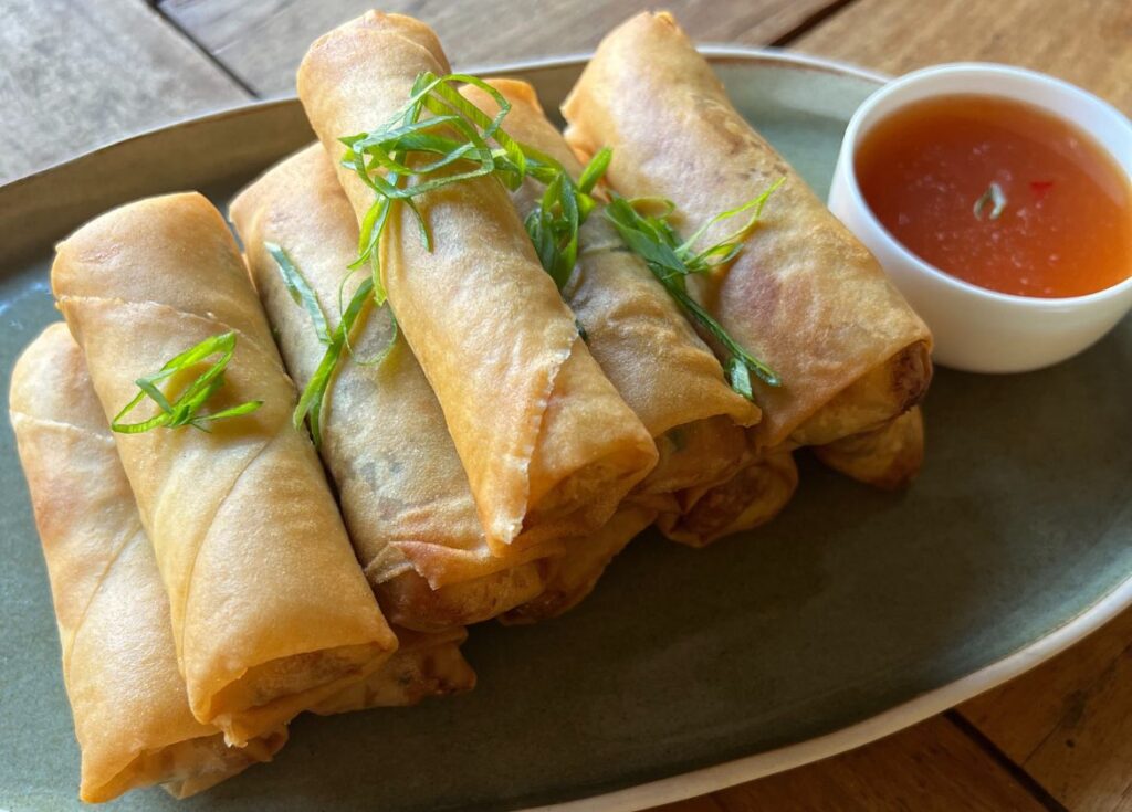 SPRING ROLLS ON A PLATE