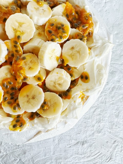 Pavlova close up of fruit