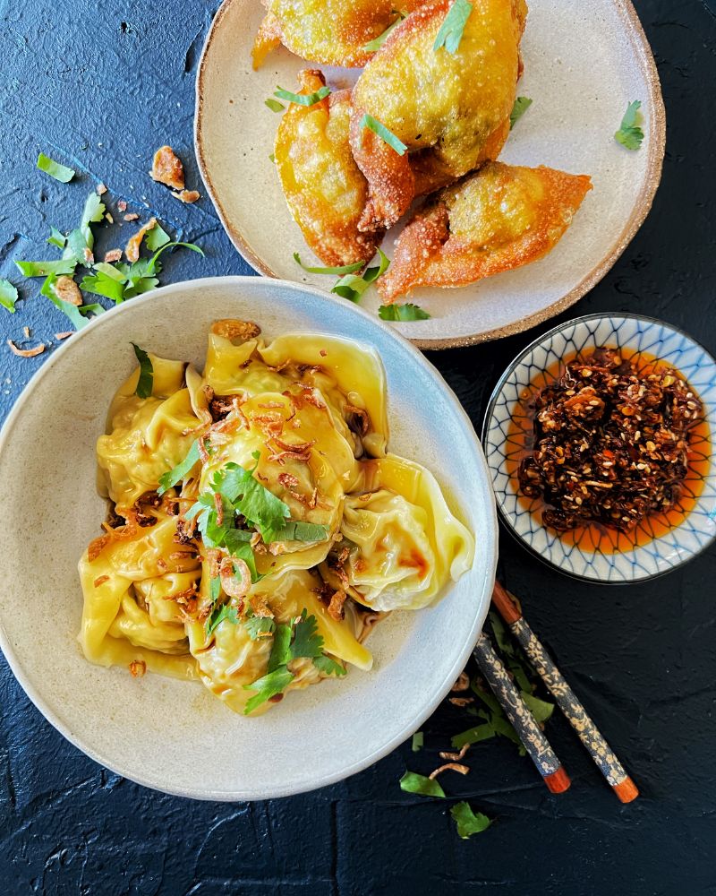 BOILED AND FRIED PORK & PRAWN WONTONS