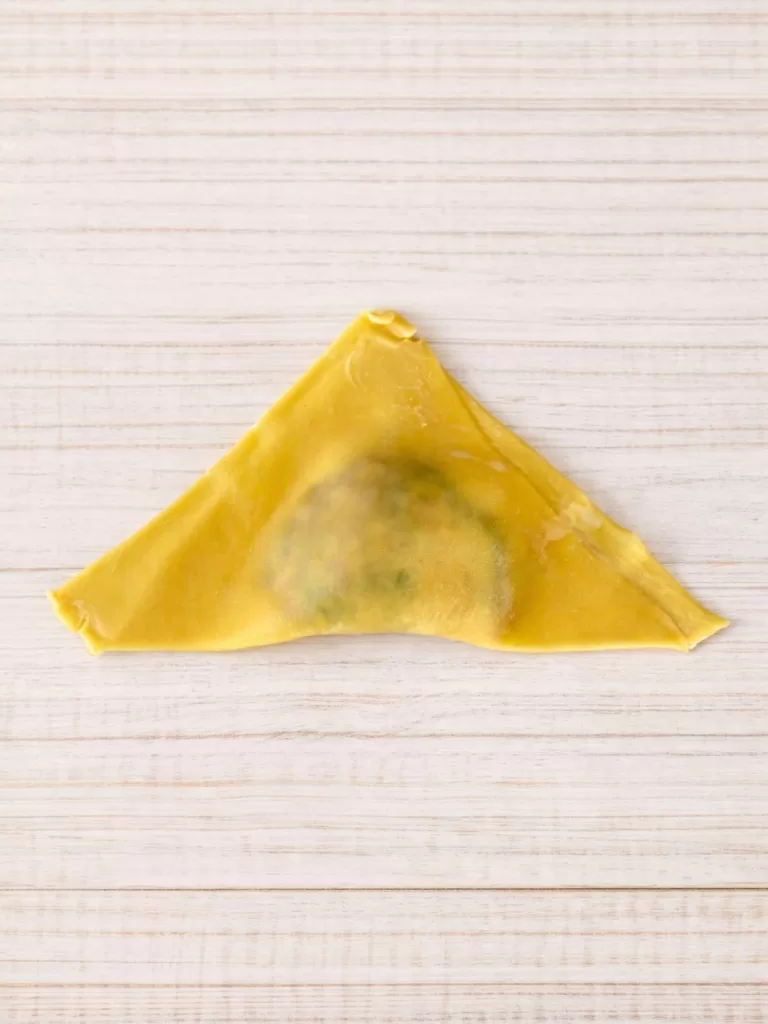 wonton folded in half