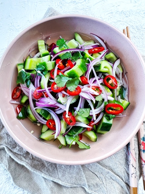 Quick pickled asian cumcumbers