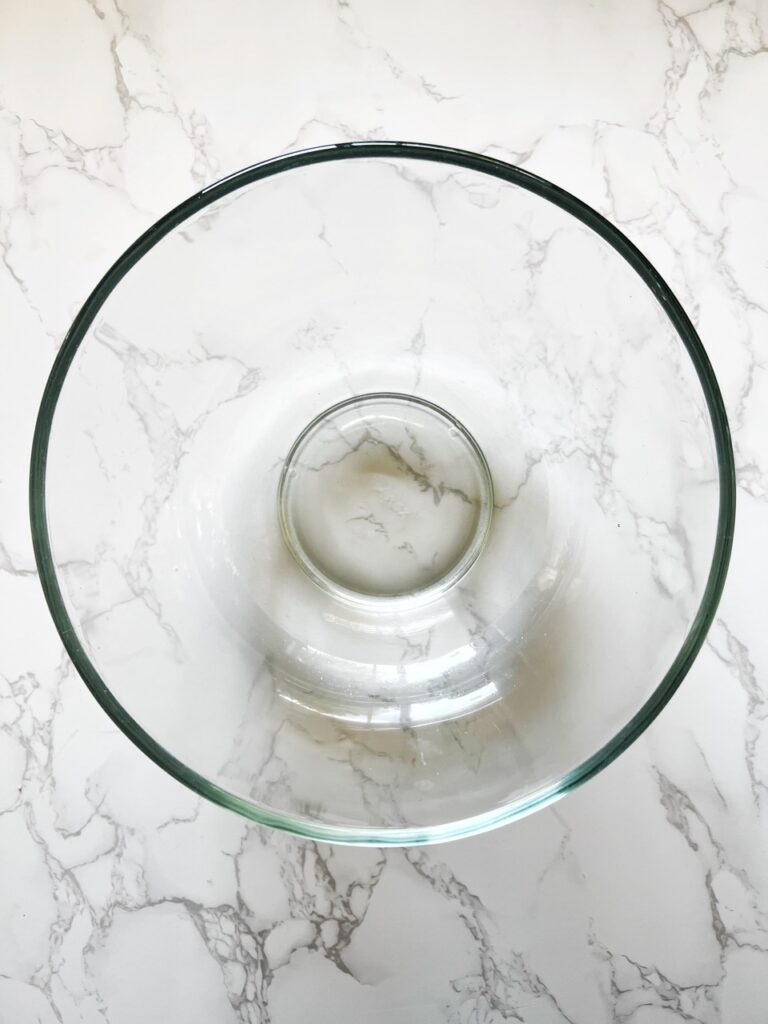 pickling liquid in a glass bowl