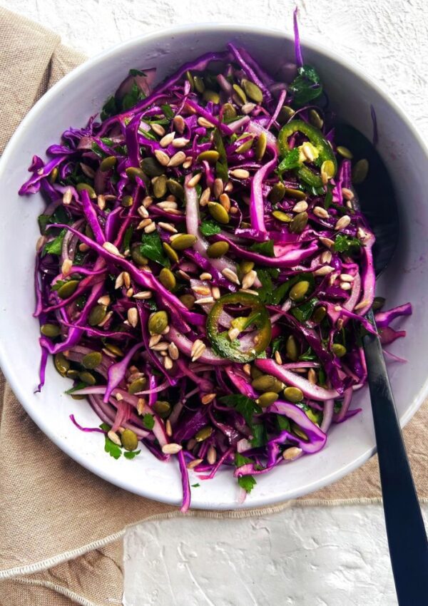 Red Cabbage Salad with Honey Lime Dressing