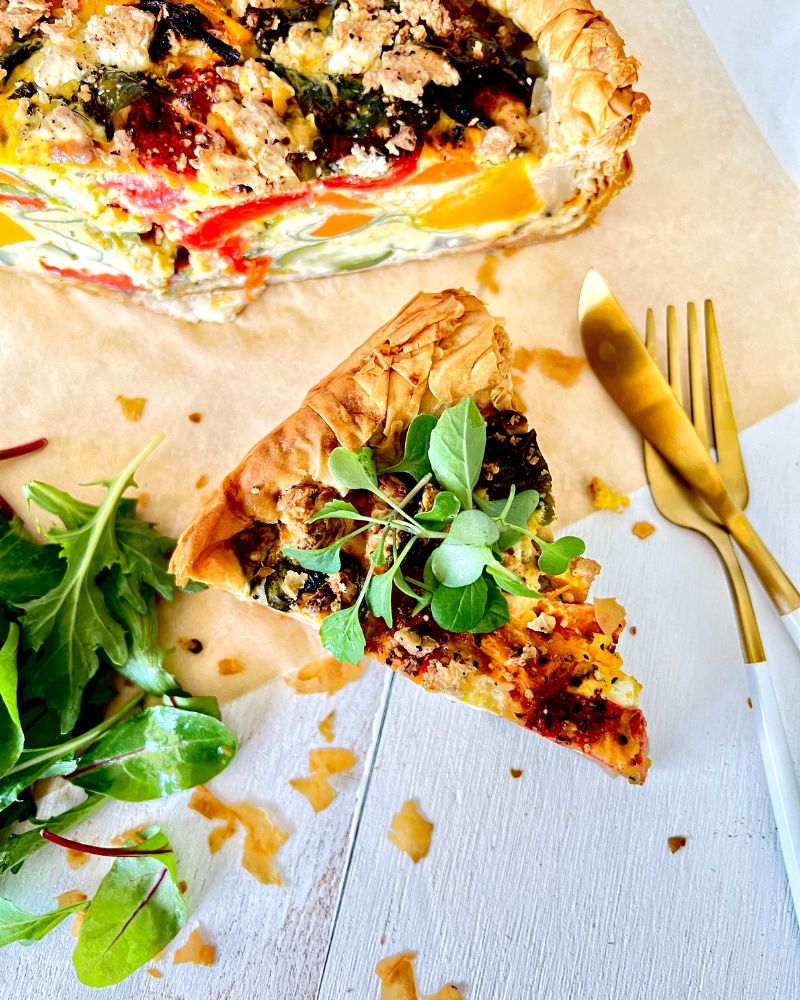 Deep-Dish Roasted Vegetable Quiche (With Fillo)