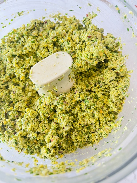 falafel mixture in a food processor bowl