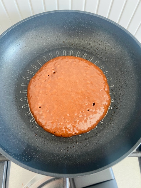 cooking chocolate pancakes