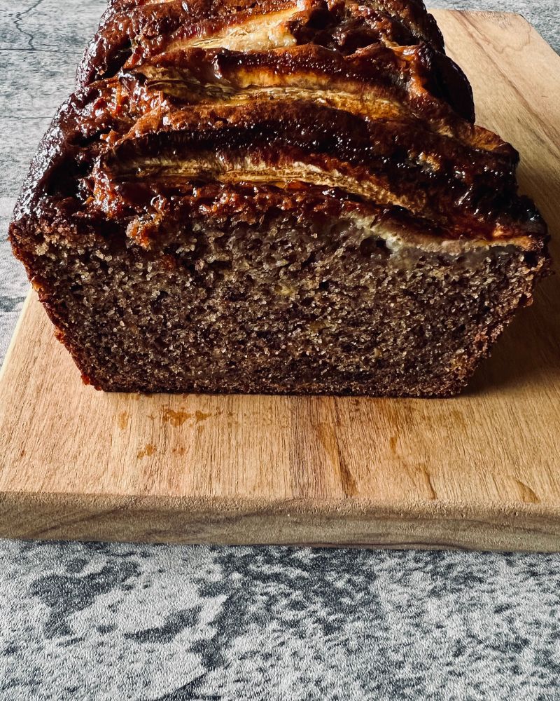 sliced banana loaf