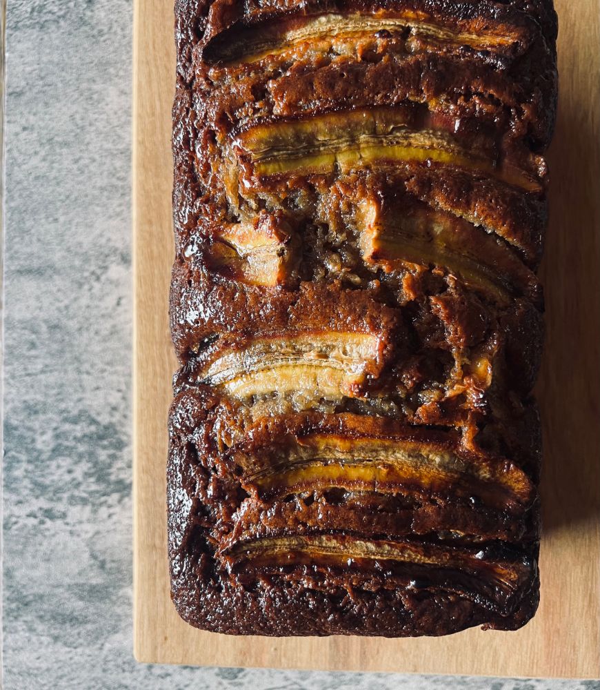 banana bread with oil, no butter loaf