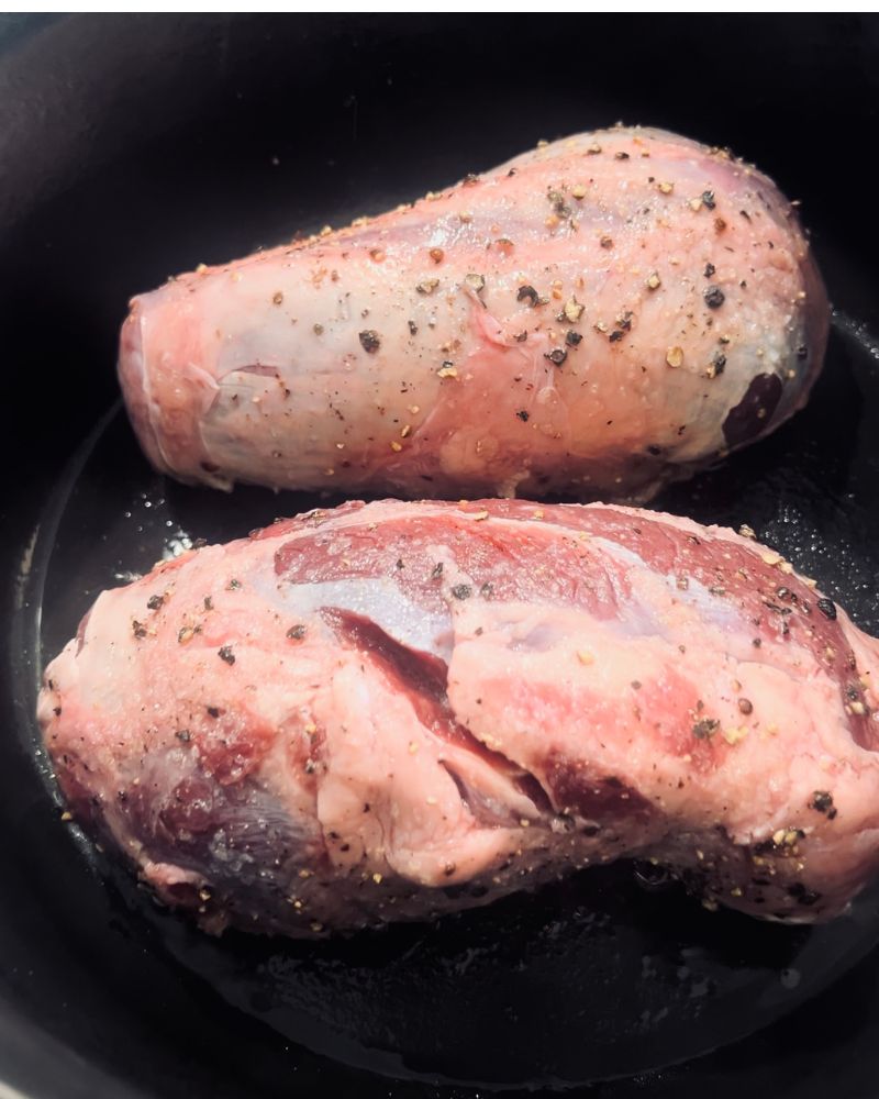 cooked beef in a pan