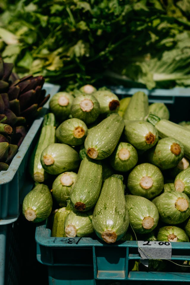 crate of zucchinis