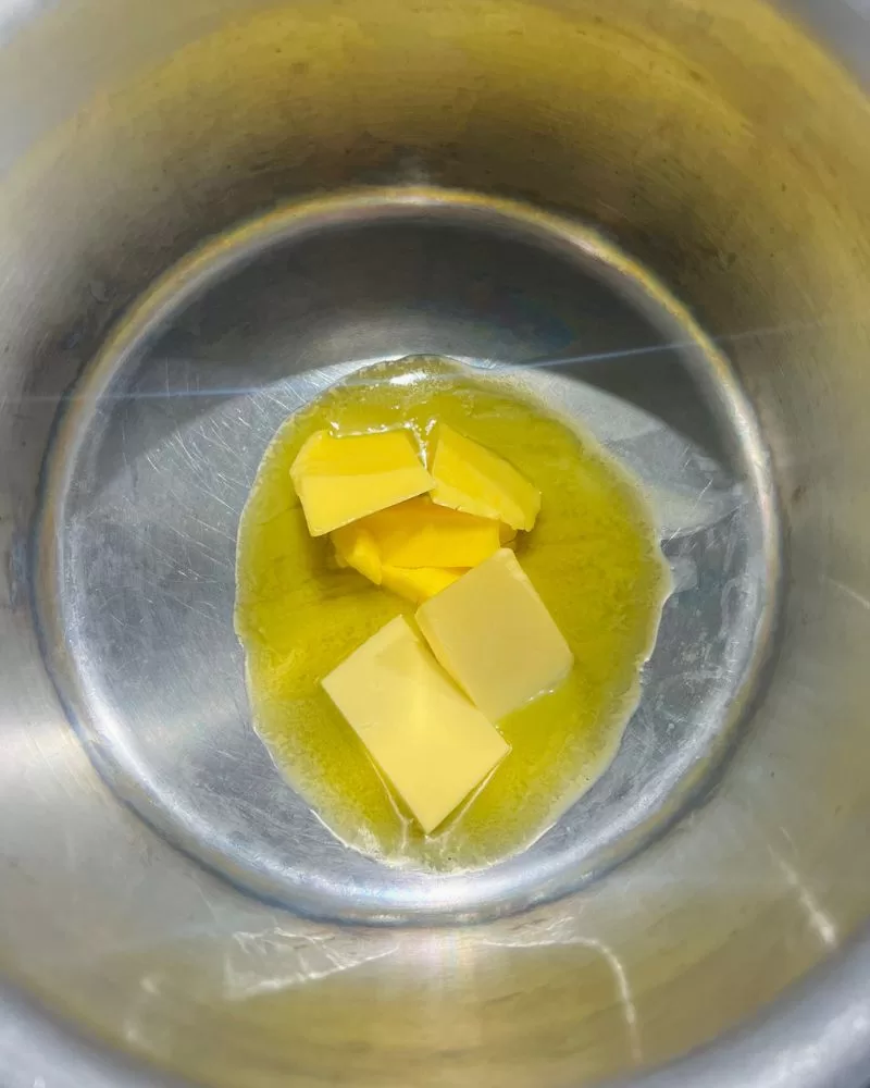 butter melting in a saucepan
