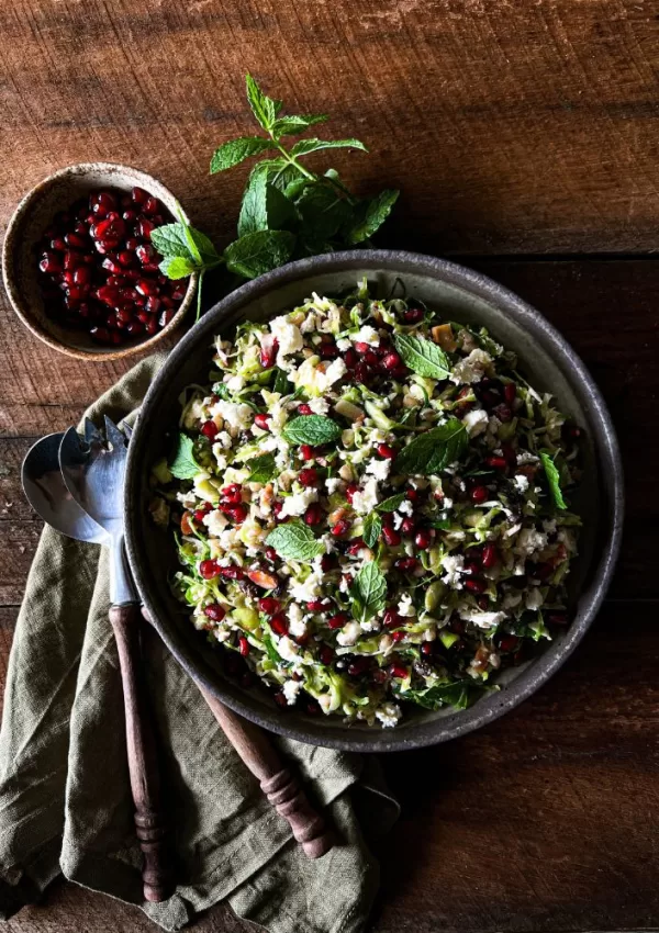 Shaved Brussels Sprout Salad with Barley & Seeds