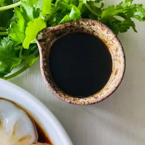 dumpling sauce in a jug