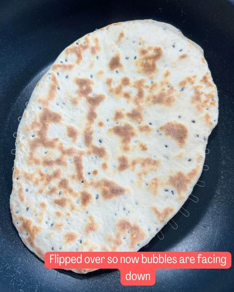 cooking naan bread