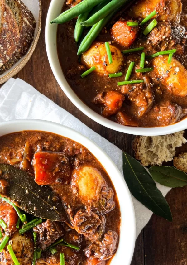 beef stew in bowl