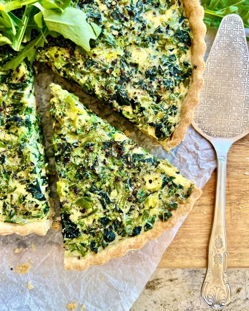 spinach and feta quiche wedge