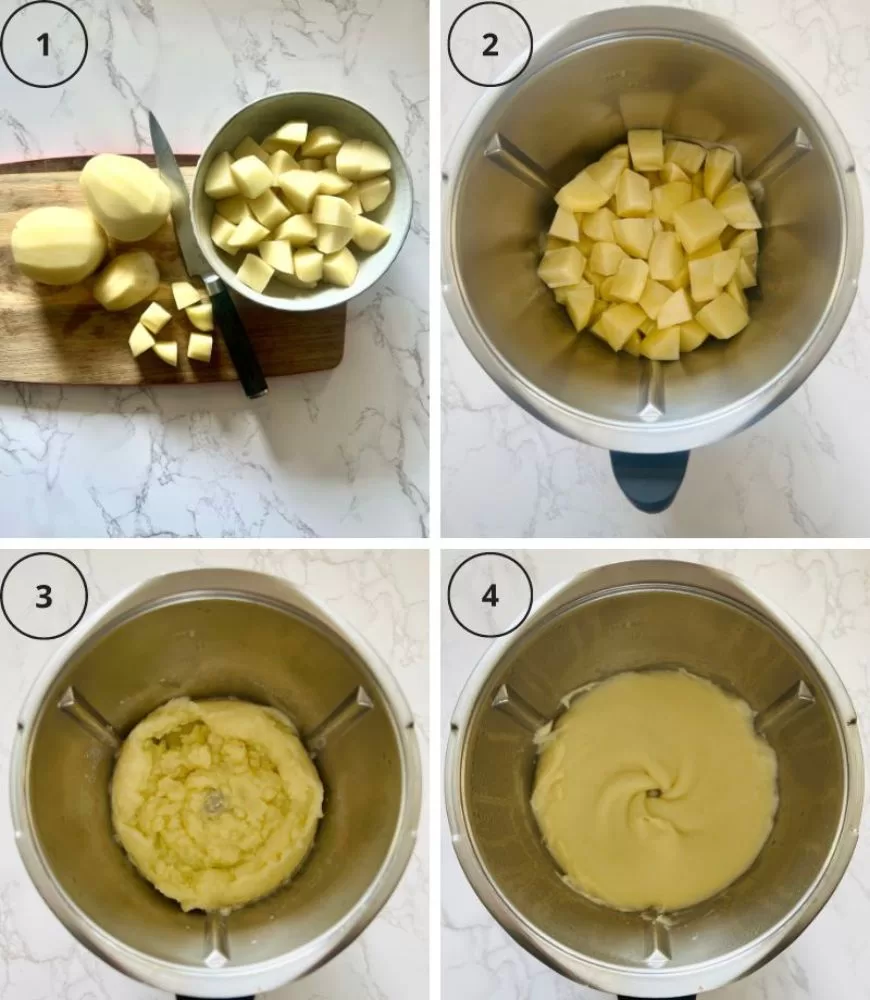 steps for making mashed potato in the Thermomix