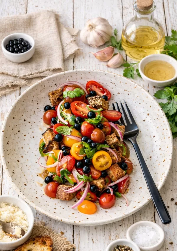 5-Minute Bruschetta Bowl (with Balsamic Pearls!)