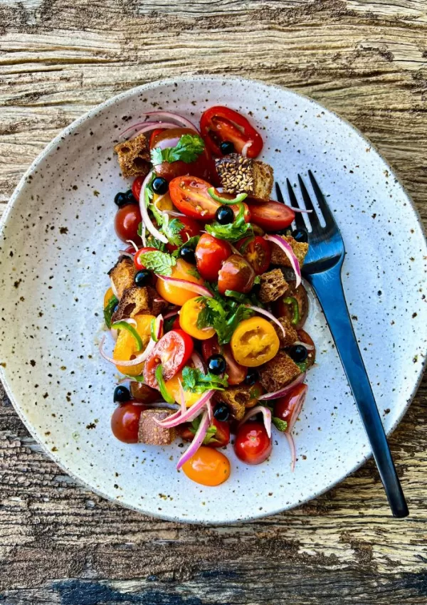 Bruschetta Bowl with Sticky Balsamic